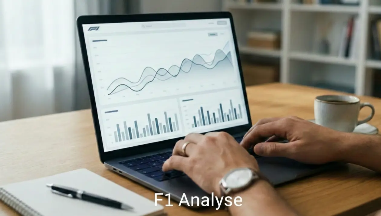 Sportwetten-Analyse mit F1-Daten auf einem Laptop-Bildschirm